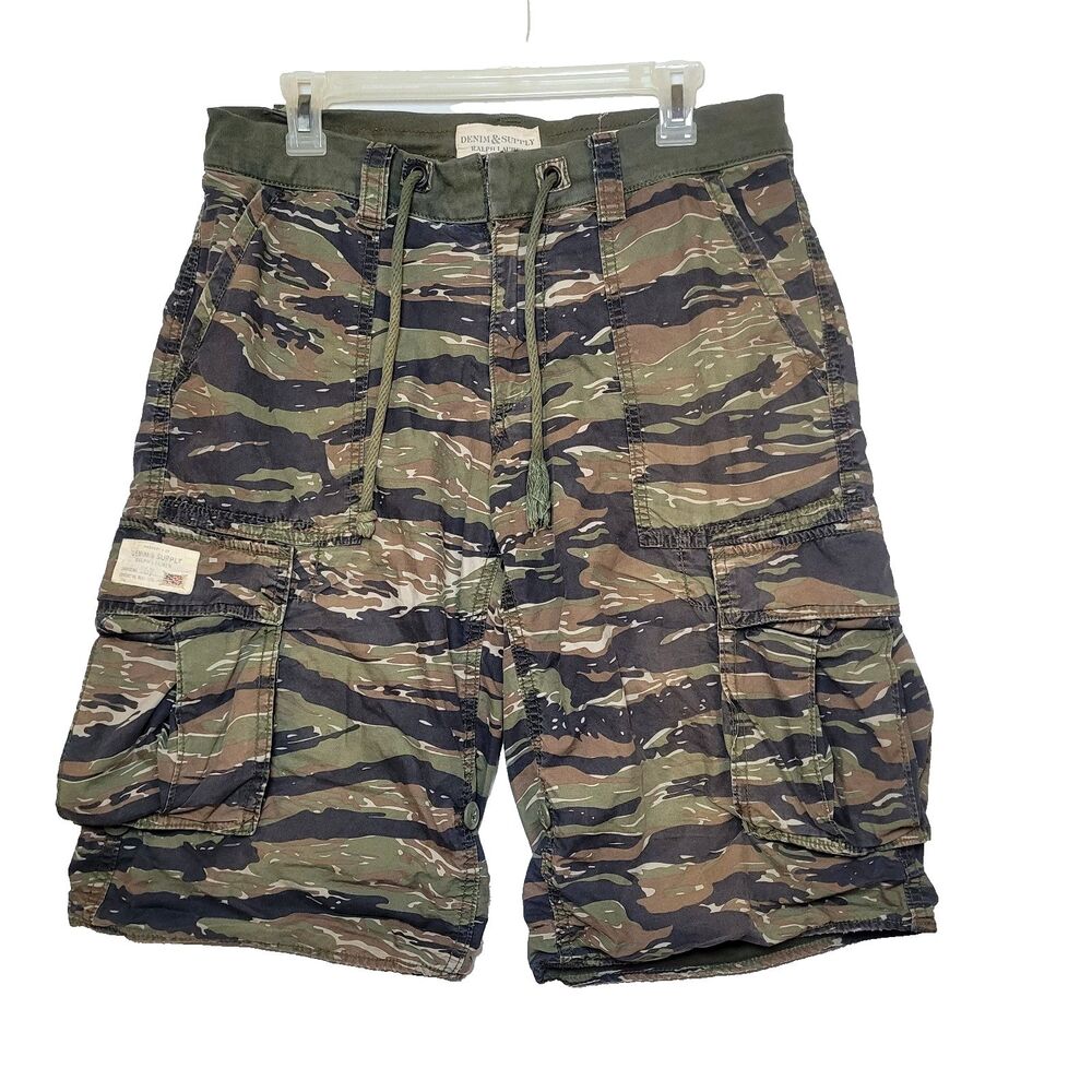 Ralph Lauren Denim & Supply Cargo Shorts Men's Size 31 Camo Tiger Striped
